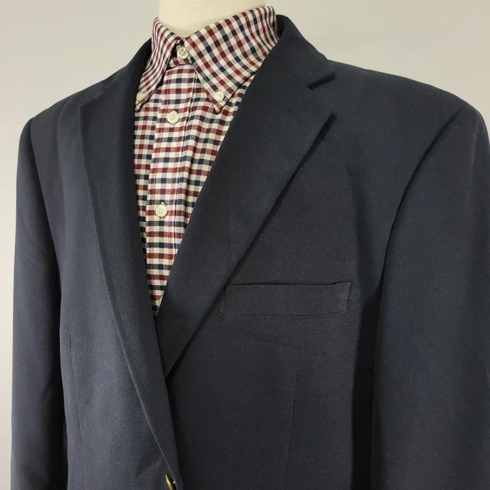 Dockers Men's Sport‎ Coat Blazer Two Button Deep Navy Polyester Size 48R